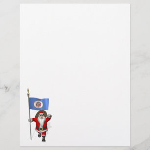 Santa Claus With Ensign Of Minnesota