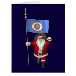 Santa Claus With Ensign Of Minnesota