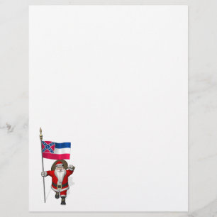 Santa Claus With Ensign Of Mississippi