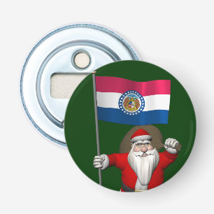 Santa Claus With Ensign Of Missouri Bottle Opener