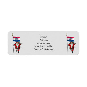 Santa Claus With Ensign Of Missouri Return Address Label
