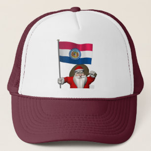 Santa Claus With Ensign Of Missouri Trucker Hat
