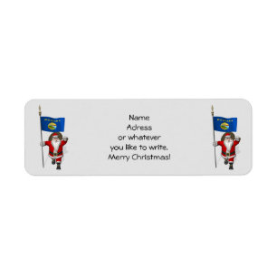 Santa Claus With Ensign Of Montana Return Address Label