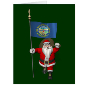 Santa Claus With Ensign Of Nebraska