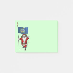 Santa Claus With Ensign Of Nebraska Post-it Notes