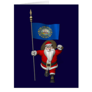 Santa Claus With Ensign Of New Hampshire