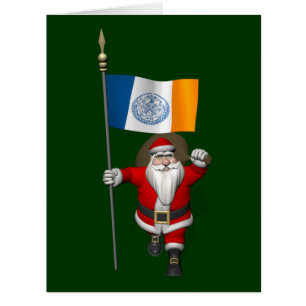 Santa Claus With Ensign Of New York City