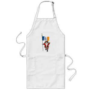 Santa Claus With Ensign Of New York City Long Apron