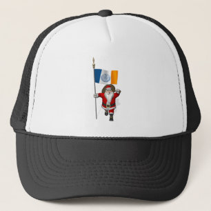 Santa Claus With Ensign Of New York City Trucker Hat