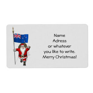 Santa Claus With Ensign Of New Zealand
