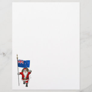Santa Claus With Ensign Of New Zealand