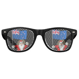 Santa Claus With Ensign Of New Zealand Retro Sunglasses