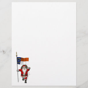 Santa Claus With Ensign Of North Carolina