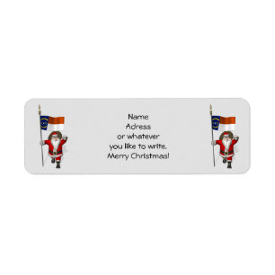 Santa Claus With Ensign Of North Carolina Return Address Label