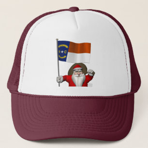 Santa Claus With Ensign Of North Carolina Trucker Hat