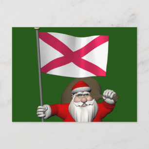 Santa Claus With Ensign Of Northern Ireland Holiday Postcard