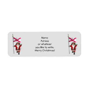 Santa Claus With Ensign Of Northern Ireland Return Address Label