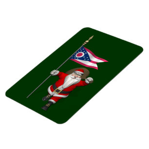 Santa Claus With Ensign Of Ohio Magnet