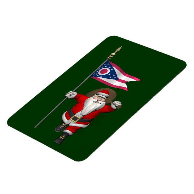Santa Claus With Ensign Of Ohio Magnet (Left Side)