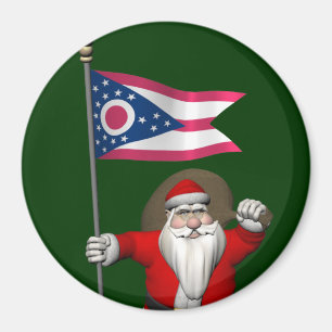 Santa Claus With Ensign Of Ohio Magnet