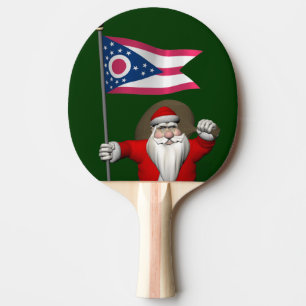 Santa Claus With Ensign Of Ohio Ping Pong Paddle