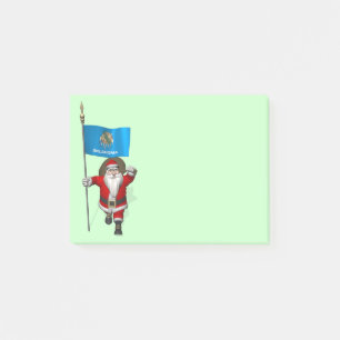Santa Claus With Ensign Of Oklahoma Post-it Notes