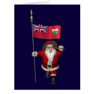 Santa Claus With Ensign Of Ontario