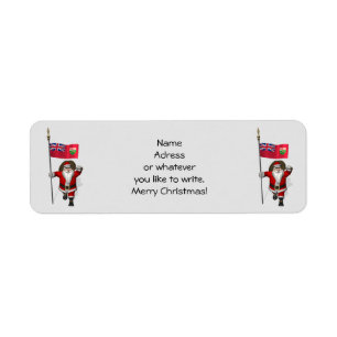 Santa Claus With Ensign Of Ontario Return Address Label
