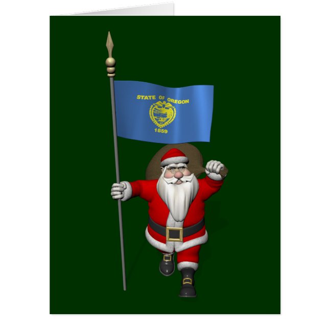 Santa Claus With Ensign Of Oregon (Front)