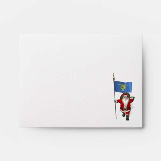 Santa Claus With Ensign Of Oregon Envelopes (Front)