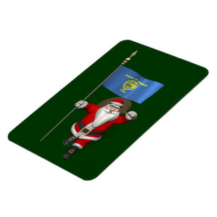 Santa Claus With Ensign Of Oregon Magnet