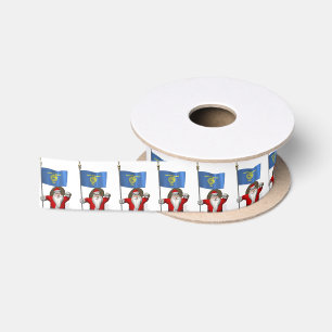 Santa Claus With Ensign Of Oregon Satin Ribbon