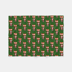 Santa Claus With Ensign Of Österreich Fleece Blanket