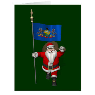 Santa Claus With Ensign Of Pennsylvania