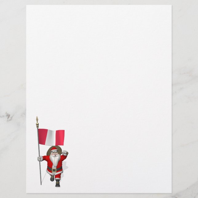 Santa Claus With Ensign Of Peru (Front)