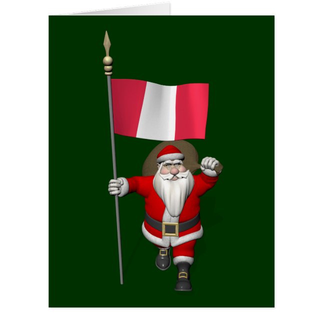 Santa Claus With Ensign Of Peru (Front)
