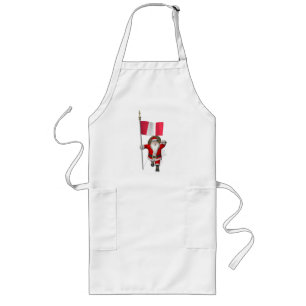 Santa Claus With Ensign Of Peru Long Apron