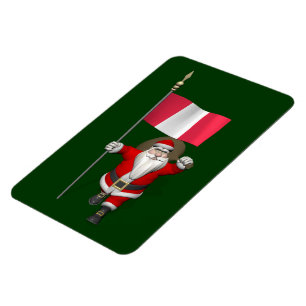 Santa Claus With Ensign Of Peru Magnet