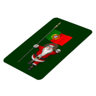 Santa Claus With Ensign Of Portugal Magnet