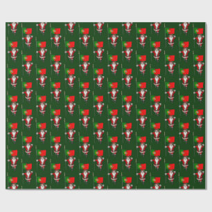 Santa Claus With Ensign Of Portugal Wrapping Paper