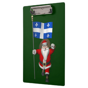 Santa Claus With Ensign Of Québec CDN Clipboard