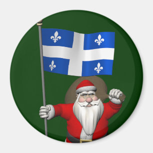 Santa Claus With Ensign Of Québec CDN Magnet