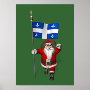 Santa Claus With Ensign Of Québec CDN Poster