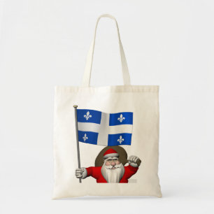Santa Claus With Ensign Of Québec CDN Tote Bag