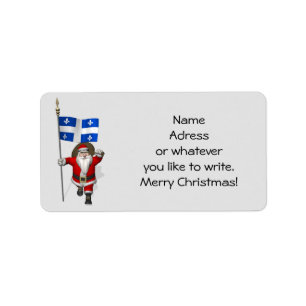 Santa Claus With Ensign Of Québec Label