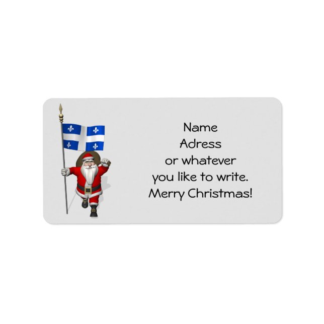 Santa Claus With Ensign Of Québec Label (Front)