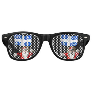 Santa Claus With Ensign Of Québec Retro Sunglasses