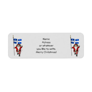Santa Claus With Ensign Of Québec Return Address Label
