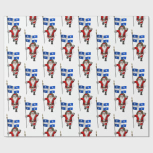 Santa Claus With Ensign Of Québec Wrapping Paper