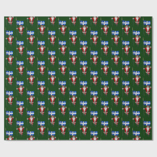 Santa Claus With Ensign Of Québec Wrapping Paper